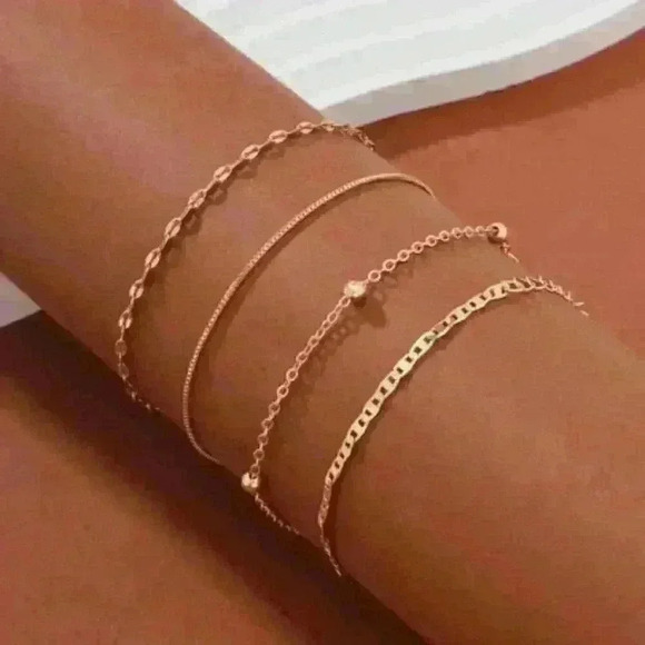 New 4pcs/Set Metallic Chunky Chain Boho Style - Picture 1 of 2